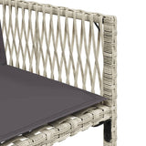 9 Piece Garden Dining Set with Cushions Light Grey Poly Rattan - Close-Up Angle