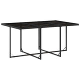 11 Piece Garden Dining Set with Cushions Black Poly Rattan - Side View