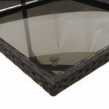 15 Piece Garden Dining Set with Cushions Black Poly Rattan - Top-Down View