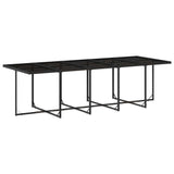 15 Piece Garden Dining Set with Cushions Black Poly Rattan - Side View