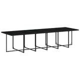 17 Piece Garden Dining Set with Cushions Black Poly Rattan - Side View