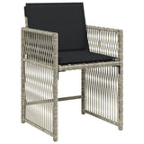 17 Piece Garden Dining Set with Cushions Light Grey Poly Rattan - Top-Down View
