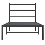 Metal Bed Frame without Mattress with Headboard Black 90x190 cm