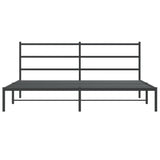 Metal Bed Frame without Mattress with Headboard Black 183x203 cm King