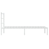 Metal Bed Frame without Mattress with Headboard White 90x190 cm