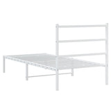 Metal Bed Frame without Mattress with Headboard White 90x190 cm