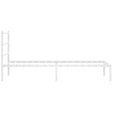 Metal Bed Frame without Mattress with Headboard White 107x203 cm King Single - Rear View