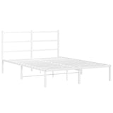 Metal Bed Frame without Mattress with Headboard White 135x190 cm