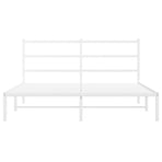 Metal Bed Frame without Mattress with Headboard White 150x200 cm
