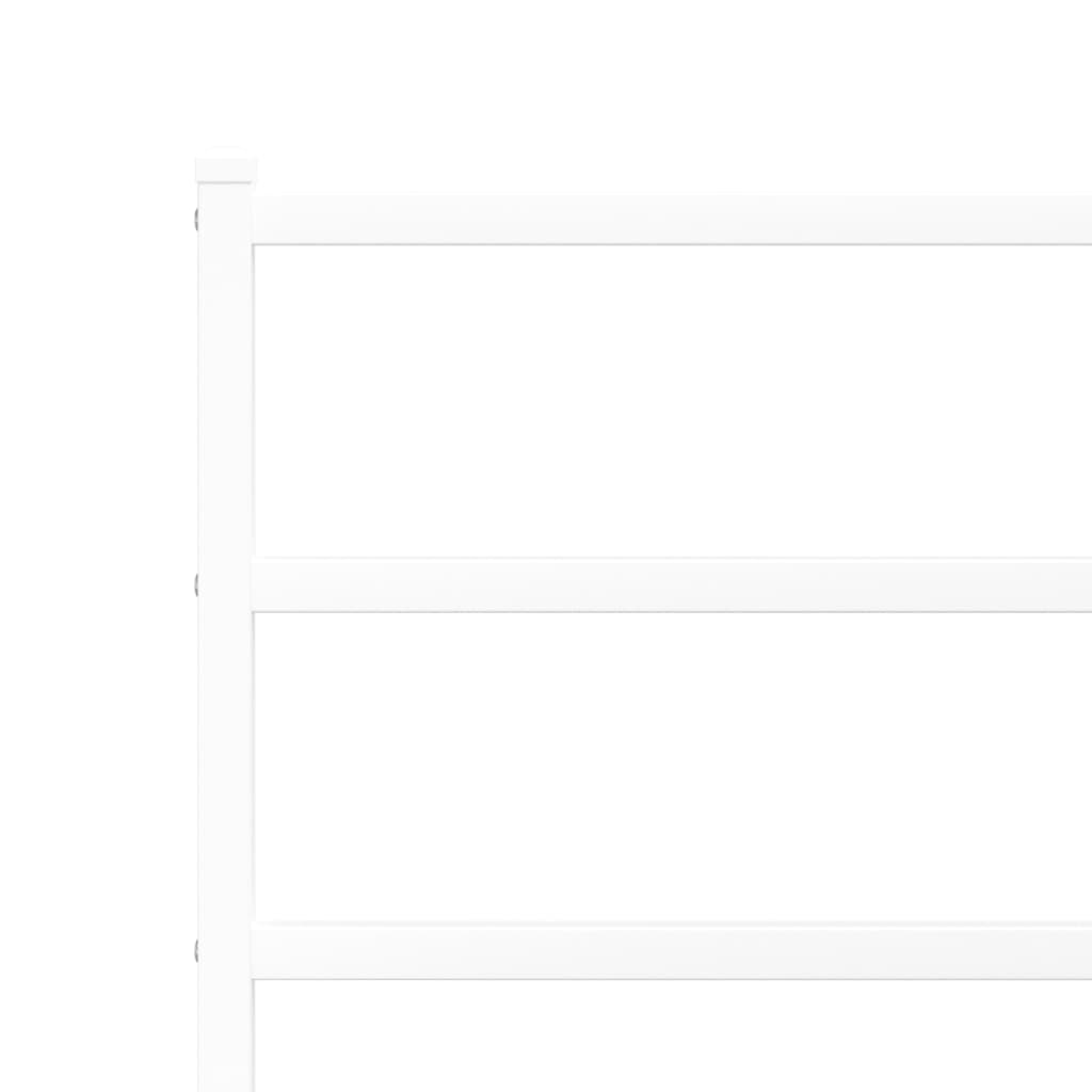 Metal Bed Frame without Mattress with Headboard White 183x203 cm King