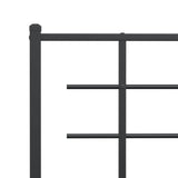 Metal Bed Frame without Mattress with Headboard Black 90x190 cm - Low Angle