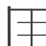 Metal Bed Frame without Mattress with Headboard Black 135x190 cm - Low Angle