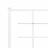 Metal Bed Frame without Mattress with Headboard White 107x203 cm King Single - Low Angle