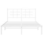 Metal Bed Frame without Mattress with Headboard White 135x190 cm
