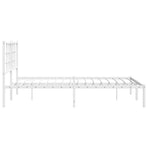 Metal Bed Frame without Mattress with Headboard White 135x190 cm