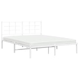 Metal Bed Frame without Mattress with Headboard White 150x200 cm - Top-Down View