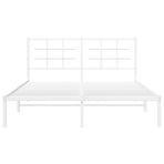 Metal Bed Frame without Mattress with Headboard White 150x200 cm