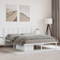 Metal Bed Frame without Mattress with Headboard White 150x200 cm