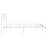 Metal Bed Frame without Mattress with Headboard White 183x203 cm King - Rear View