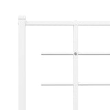 Metal Bed Frame without Mattress with Headboard White 183x203 cm King - Low Angle