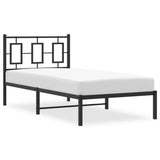 Metal Bed Frame without Mattress with Headboard Black 90x190 cm - Top-Down View