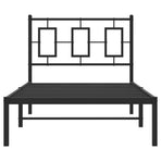 Metal Bed Frame without Mattress with Headboard Black 90x190 cm