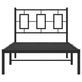 Metal Bed Frame without Mattress with Headboard Black 90x190 cm - 45-Degree Angle