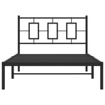 Metal Bed Frame without Mattress with Headboard Black 107x203 cm King Single