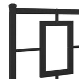 Metal Bed Frame without Mattress with Headboard Black 135x190 cm - Low Angle