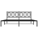 Metal Bed Frame without Mattress with Headboard Black 183x203 cm King