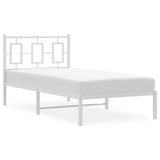 Metal Bed Frame without Mattress with Headboard White 90x190 cm