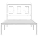 Metal Bed Frame without Mattress with Headboard White 90x190 cm
