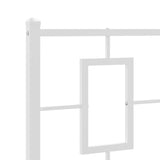 Metal Bed Frame without Mattress with Headboard White 107x203 cm King Single - Low Angle