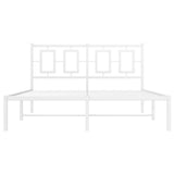 Metal Bed Frame without Mattress with Headboard White 135x190 cm