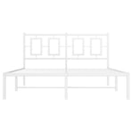 Metal Bed Frame without Mattress with Headboard White 135x190 cm