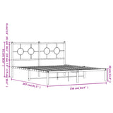 Metal Bed Frame without Mattress with Headboard Black 150x200 cm
