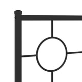 Metal Bed Frame without Mattress with Headboard Black 183x203 cm King