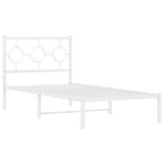 Metal Bed Frame without Mattress with Headboard White 90x190 cm