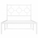Metal Bed Frame without Mattress with Headboard White 90x190 cm