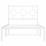 Metal Bed Frame without Mattress with Headboard White 90x190 cm