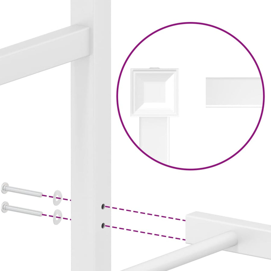 Metal Bed Frame without Mattress with Headboard White 90x190 cm
