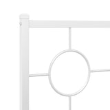 Metal Bed Frame without Mattress with Headboard White 107x203 cm King Single - Low Angle