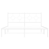 Metal Bed Frame without Mattress with Headboard White 150x200 cm