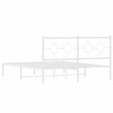 Metal Bed Frame without Mattress with Headboard White 150x200 cm