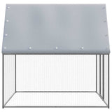 Chicken Cage Silver and Grey 2x2x2 m Galvanised Steel - Top-Down View
