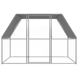 Chicken Cage Silver and Grey 3x2x2 m Galvanised Steel - Front View
