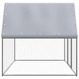 Chicken Cage Silver and Grey 3x2x2 m Galvanised Steel - Side View