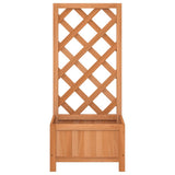 Planter with Trellis Brown Solid Wood Fir