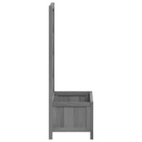 Planter with Trellis Grey Solid Wood Fir - 45-Degree Angle