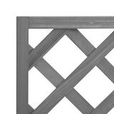 Planter with Trellis Grey Solid Wood Fir - Close-Up Angle